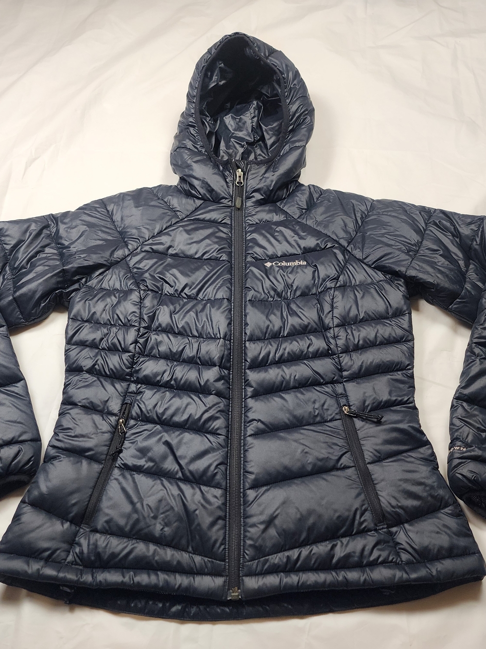 Columbia Women's TurnoDown OMNI-HEAT Hooded Puffer Jacket Black Size Medium